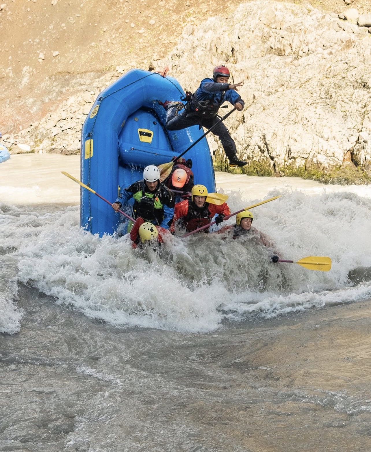 Rafting through white water